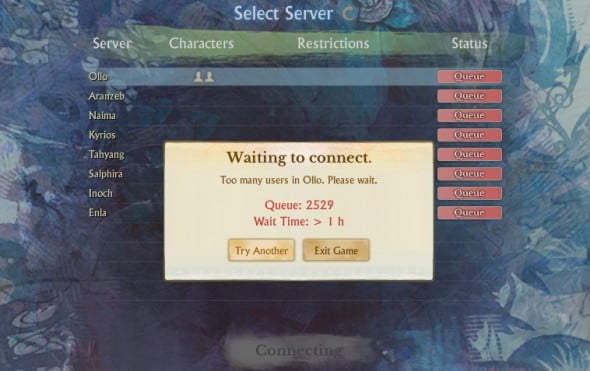 Unfortunately, this would be a good starting place in queue for many players.