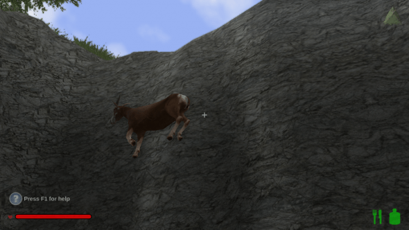 This floating goat taunted me from the hole I couldn't get out of