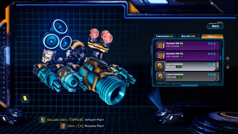 Mothergunships weapon creator is a marvel to behold
